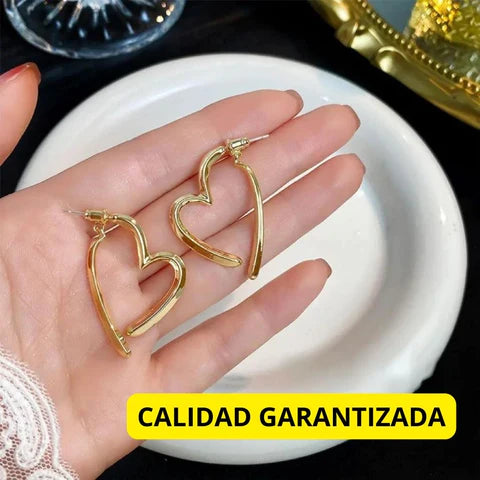 Pendientes  Aritos Heart + Caja Regalo DP